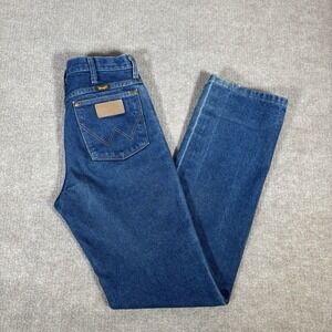 Wrangler Jeans Mens 29x33 Cowboy Cut Slim Fit Dark Blue Denim Western 936PWD